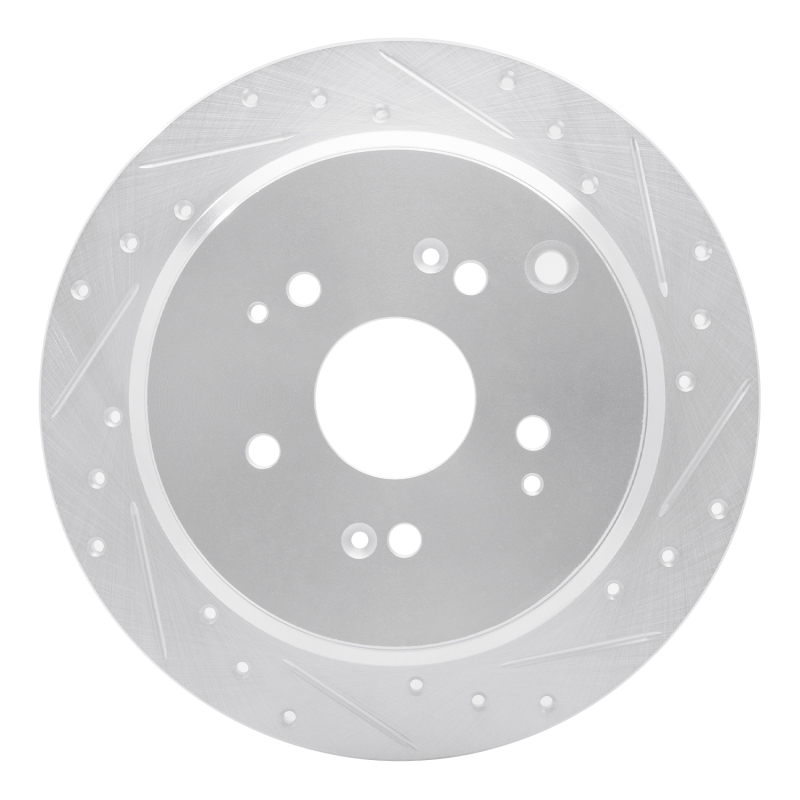 Honda Odyssey Brake Rotor (1) - Rear Right - R1 Concepts - Drilled & Slotted - Silver - `02-`04